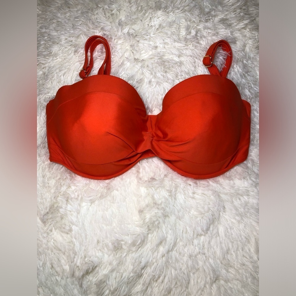 🍊VENUS Bright Orange Underwire Swim Top size 32D🍊 - Picture 4 of 11